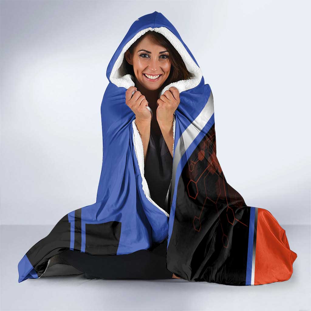Shoto Todoroki Hooded Blanket Split Fire and Ice Anime Illustration with Elemental Energy Effects