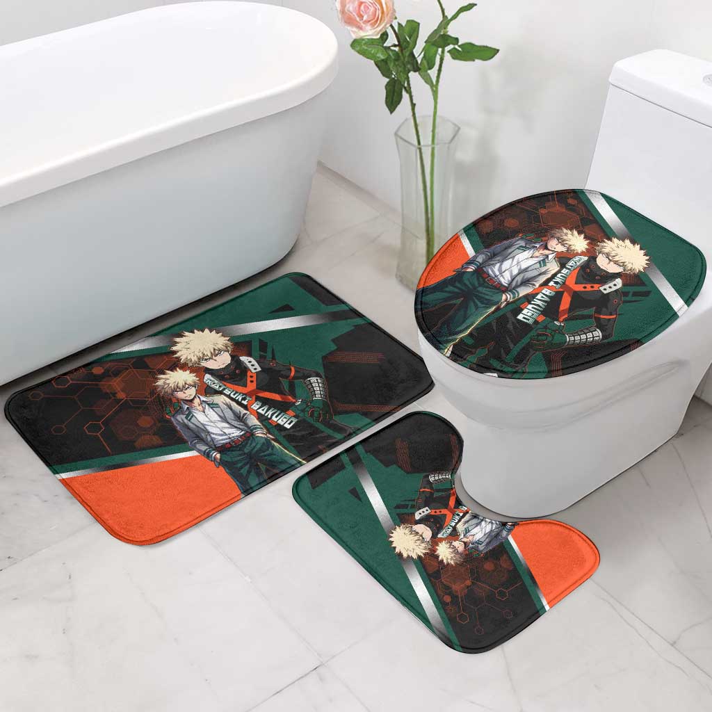 Katsuki Bakugo Bathroom Set Explosive Anime Action Illustration with Fiery Combat Effects