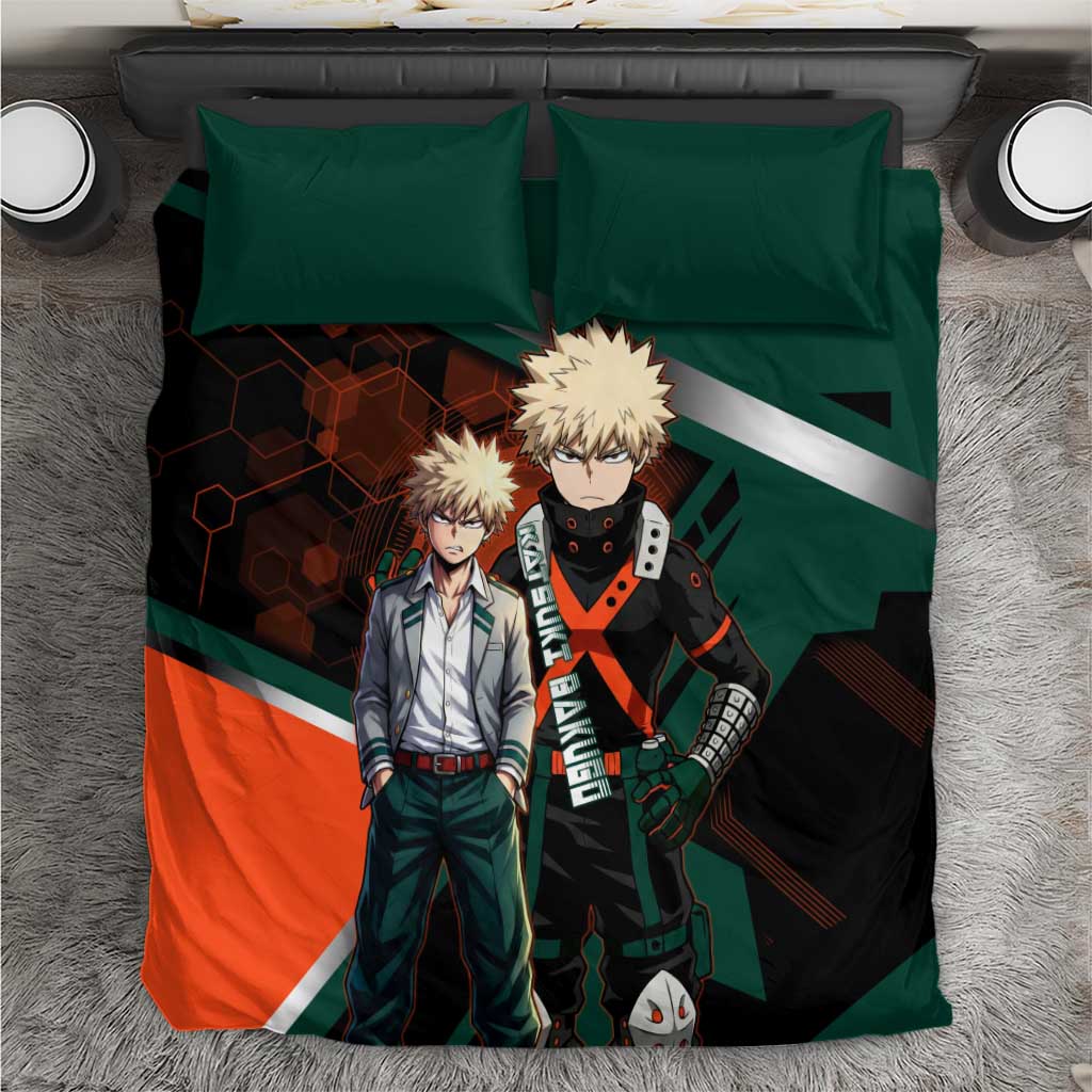 Katsuki Bakugo Bedding Set Explosive Anime Action Illustration with Fiery Combat Effects