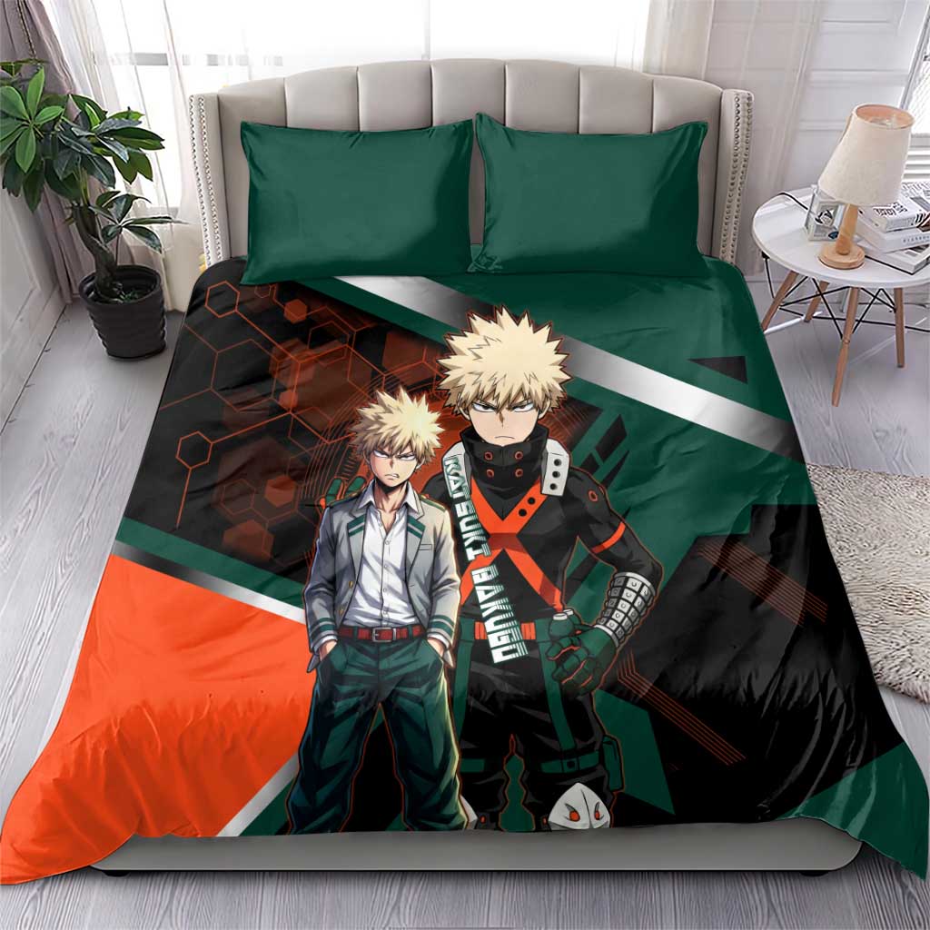 Katsuki Bakugo Bedding Set Explosive Anime Action Illustration with Fiery Combat Effects