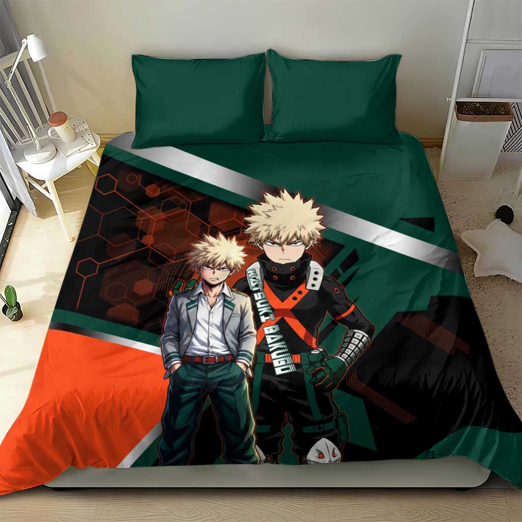 Katsuki Bakugo Bedding Set Explosive Anime Action Illustration with Fiery Combat Effects