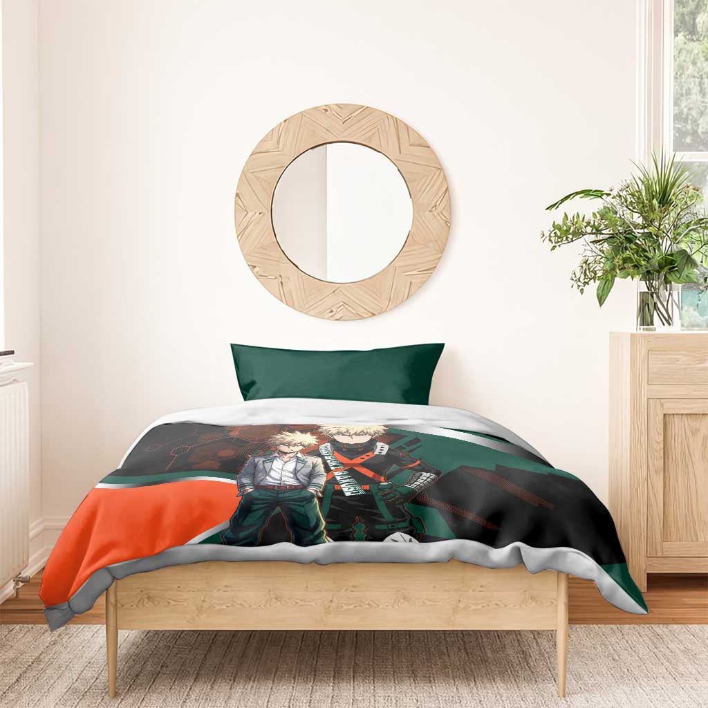 Katsuki Bakugo Bedding Set Explosive Anime Action Illustration with Fiery Combat Effects