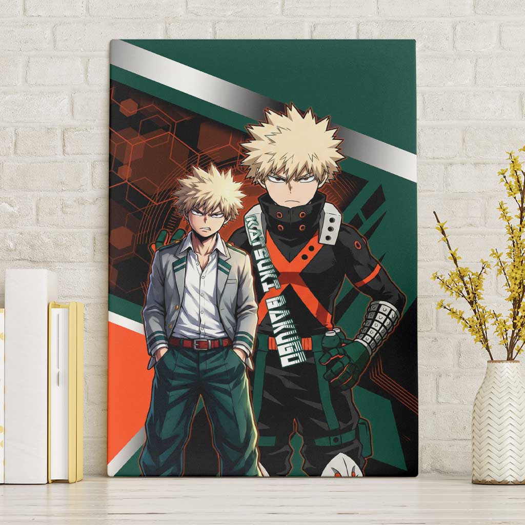 Katsuki Bakugo Canvas Wall Art Explosive Anime Action Illustration with Fiery Combat Effects