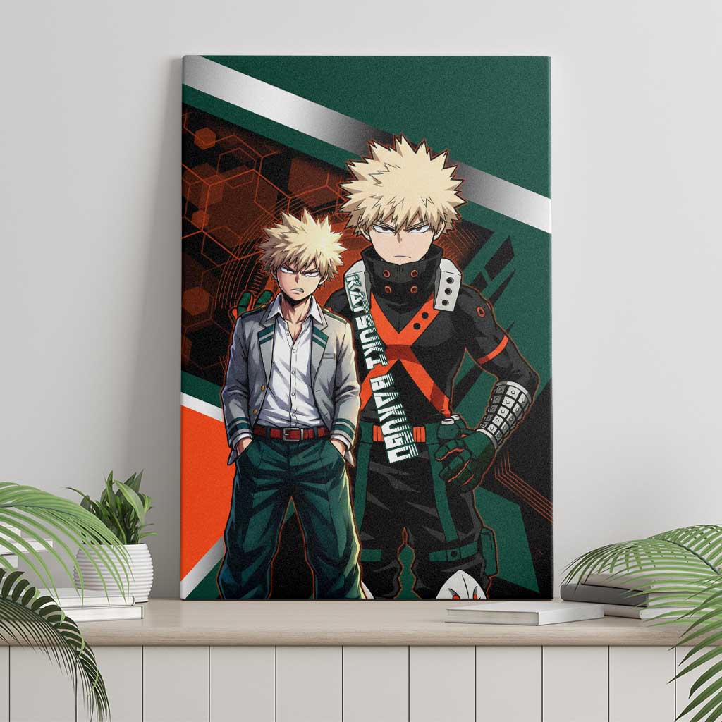 Katsuki Bakugo Canvas Wall Art Explosive Anime Action Illustration with Fiery Combat Effects