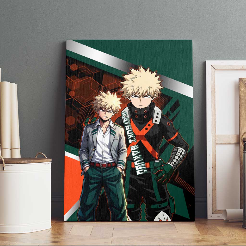 Katsuki Bakugo Canvas Wall Art Explosive Anime Action Illustration with Fiery Combat Effects