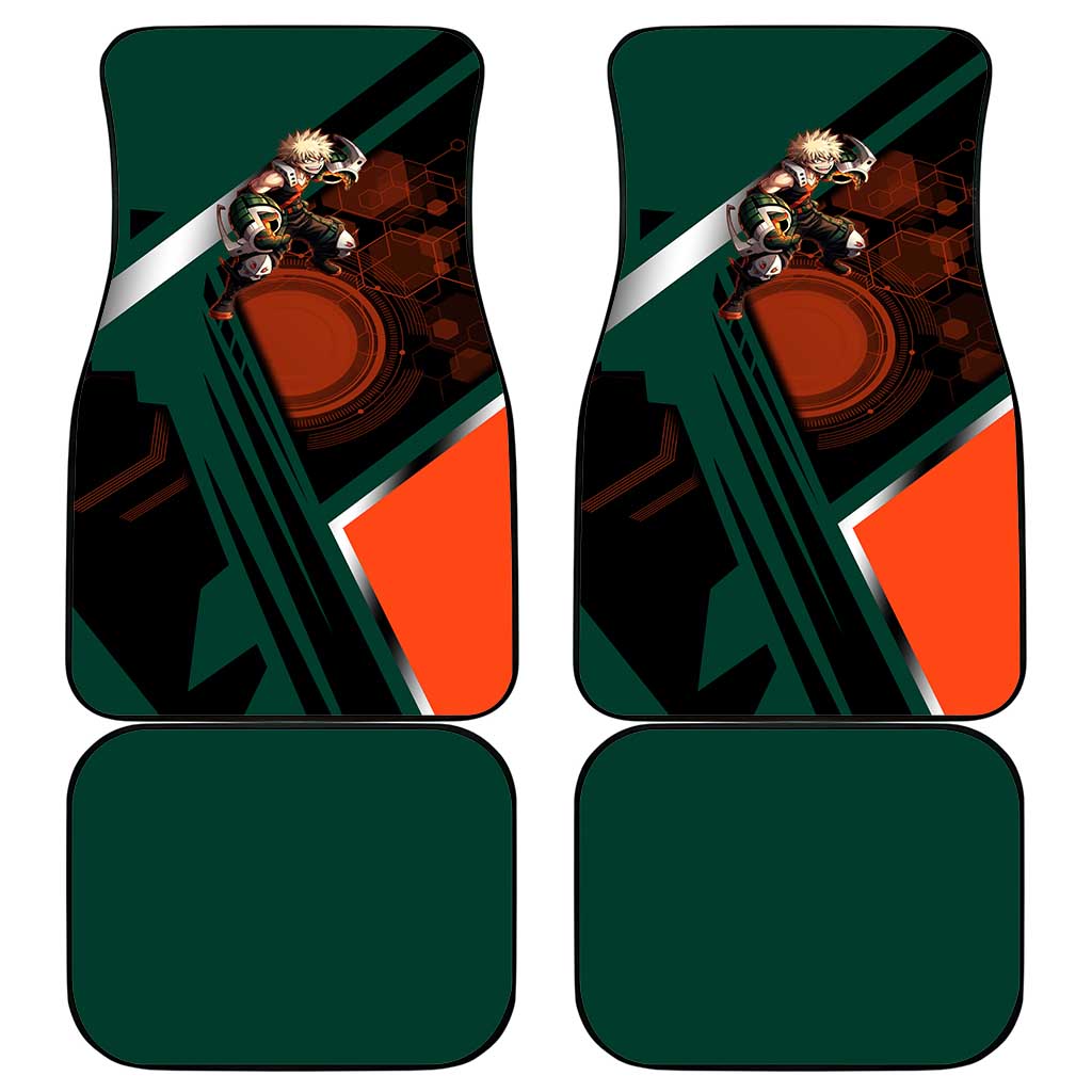 Katsuki Bakugo Car Mats Explosive Anime Action Illustration with Fiery Combat Effects