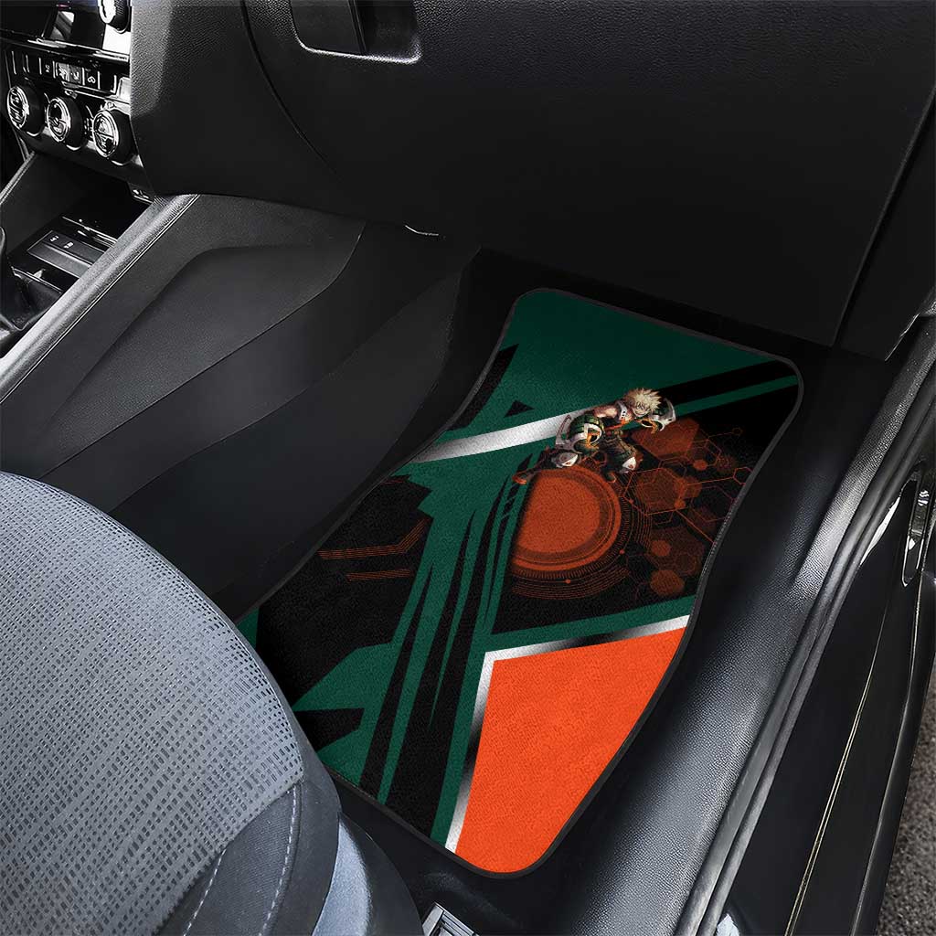 Katsuki Bakugo Car Mats Explosive Anime Action Illustration with Fiery Combat Effects