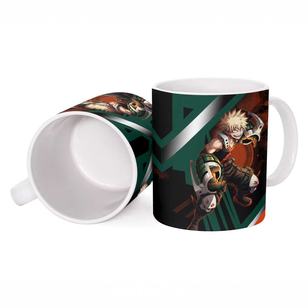Katsuki Bakugo Ceramic Mug Explosive Anime Action Illustration with Fiery Combat Effects