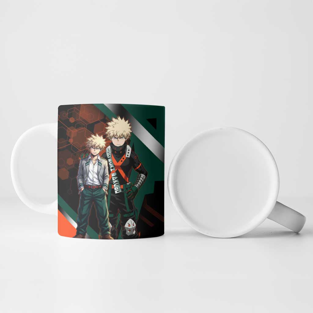 Katsuki Bakugo Ceramic Mug Explosive Anime Action Illustration with Fiery Combat Effects