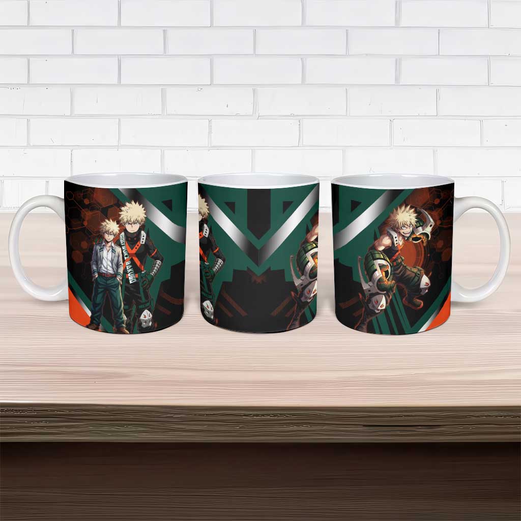 Katsuki Bakugo Ceramic Mug Explosive Anime Action Illustration with Fiery Combat Effects