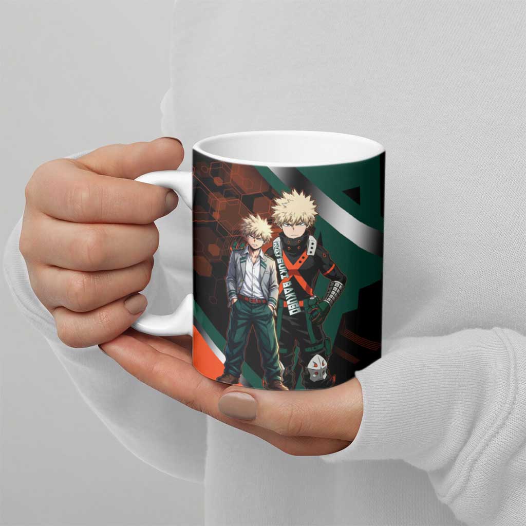 Katsuki Bakugo Ceramic Mug Explosive Anime Action Illustration with Fiery Combat Effects
