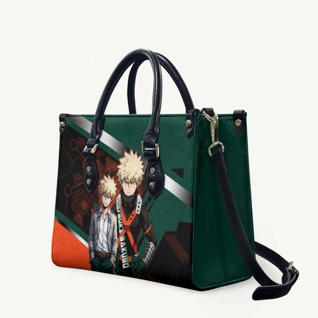 Katsuki Bakugo Leather Bag Explosive Anime Action Illustration with Fiery Combat Effects