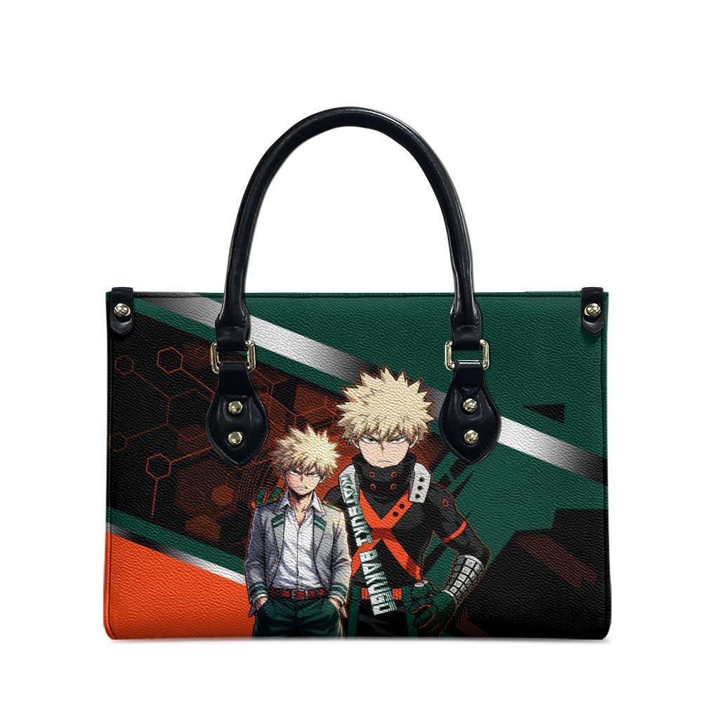 Katsuki Bakugo Leather Bag Explosive Anime Action Illustration with Fiery Combat Effects