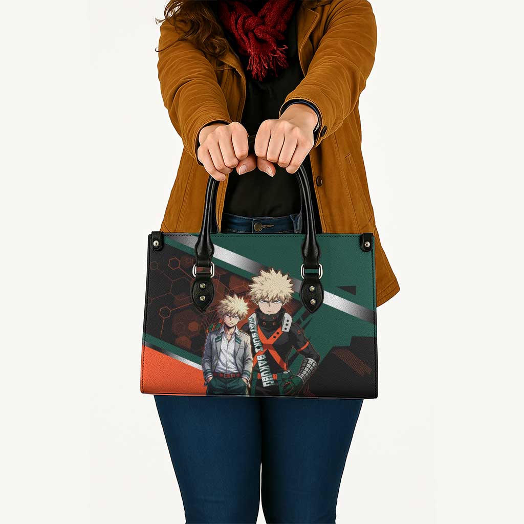Katsuki Bakugo Leather Bag Explosive Anime Action Illustration with Fiery Combat Effects