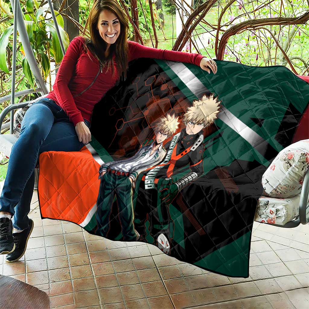 Katsuki Bakugo Quilt Explosive Anime Action Illustration with Fiery Combat Effects