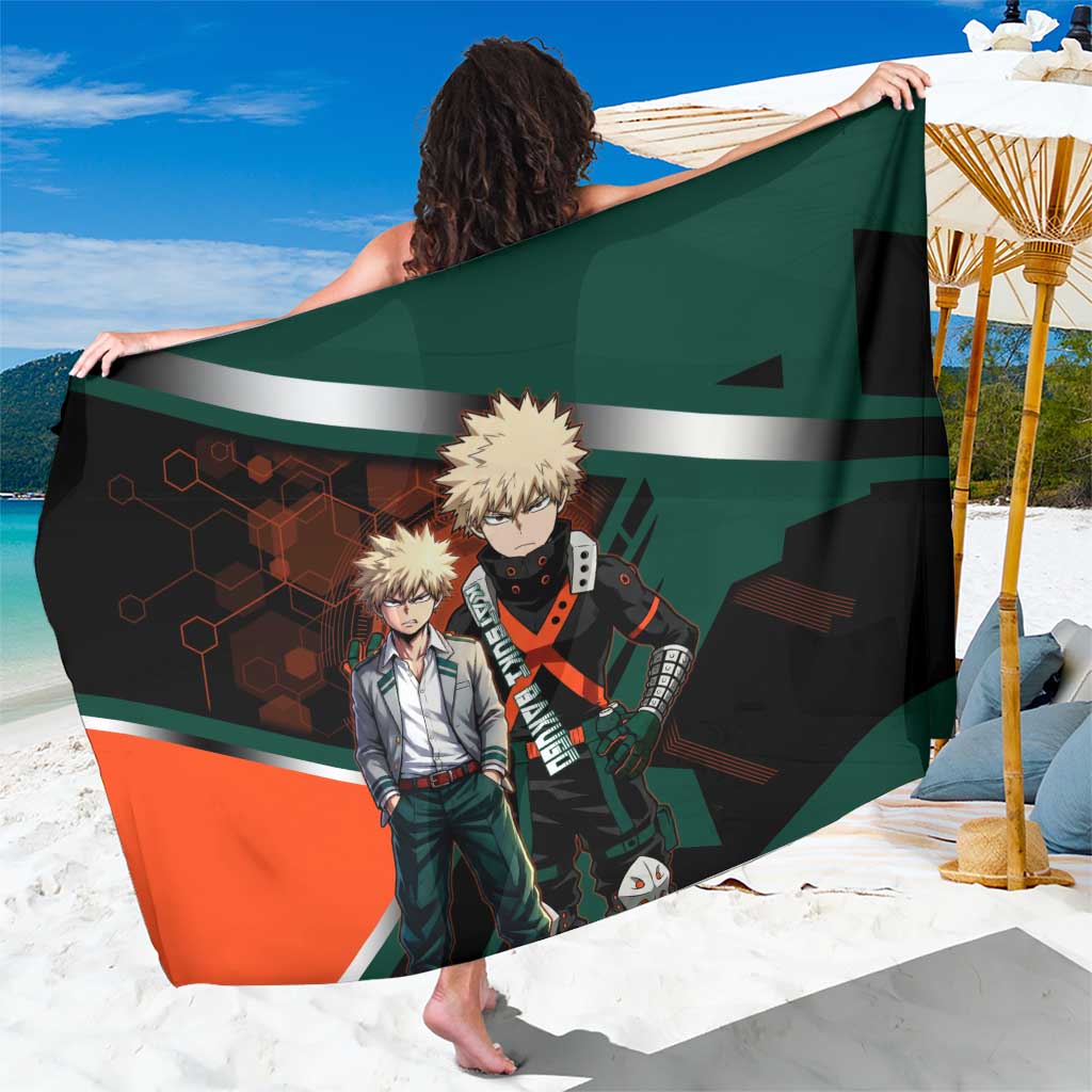 Katsuki Bakugo Sarong Explosive Anime Action Illustration with Fiery Combat Effects