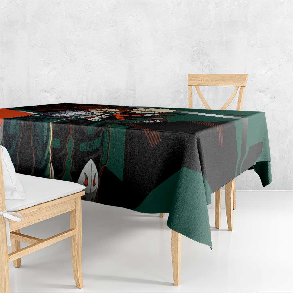 Katsuki Bakugo Tablecloth Explosive Anime Action Illustration with Fiery Combat Effects