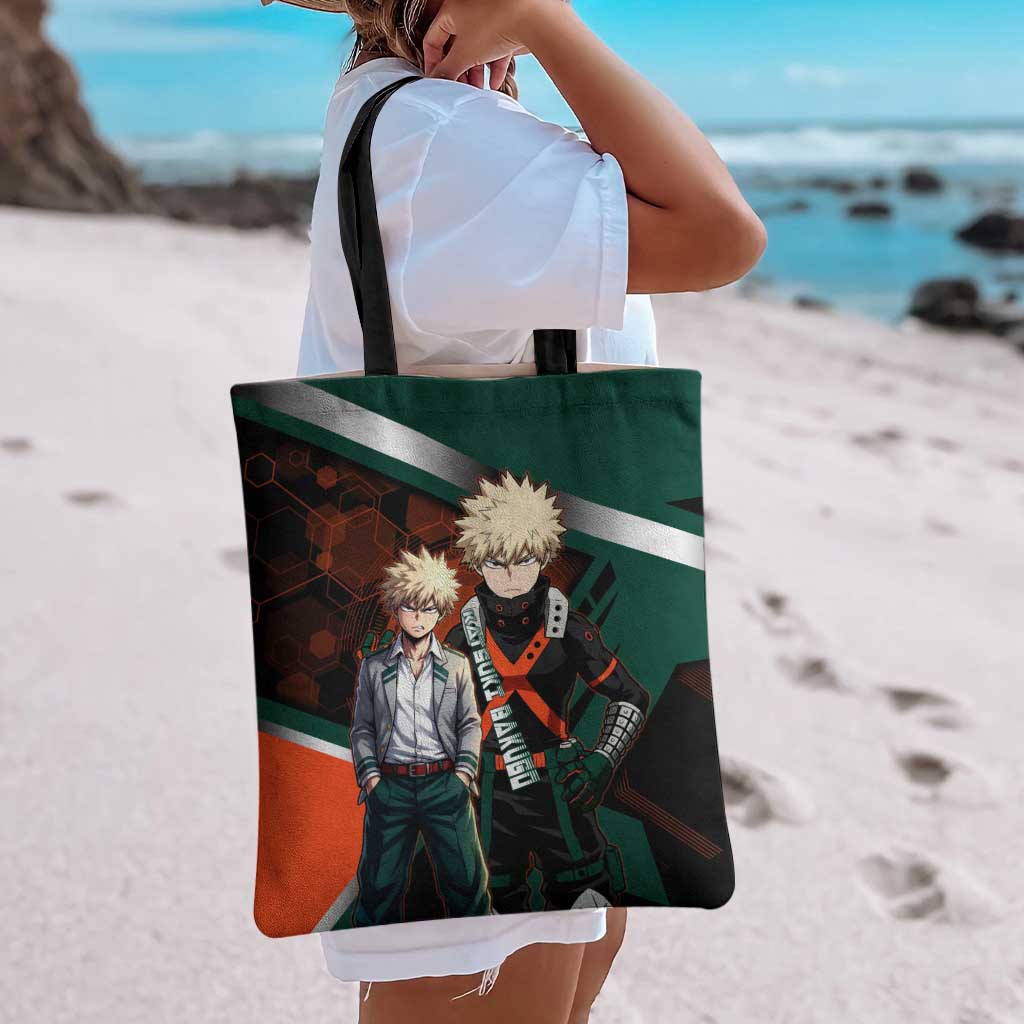Katsuki Bakugo Tote Bag Explosive Anime Action Illustration with Fiery Combat Effects