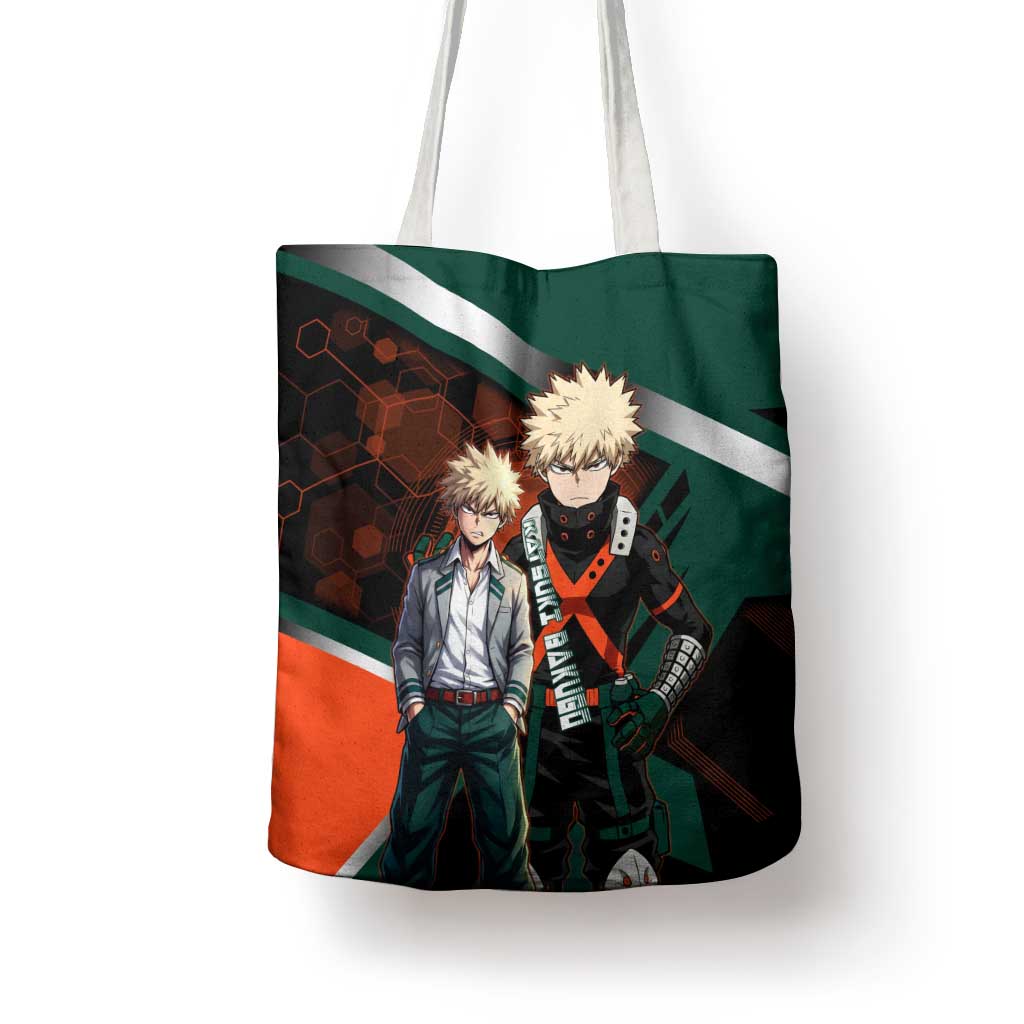 Katsuki Bakugo Tote Bag Explosive Anime Action Illustration with Fiery Combat Effects