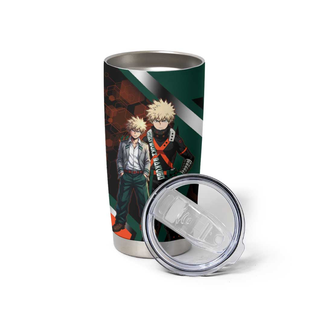 Katsuki Bakugo Tumbler Cup Explosive Anime Action Illustration with Fiery Combat Effects