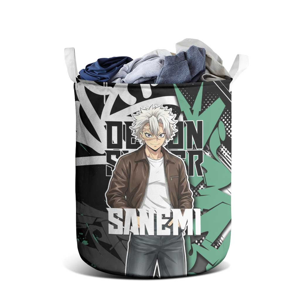 Sanemi Demon Slayer Laundry Basket Graffiti Street Anime Design