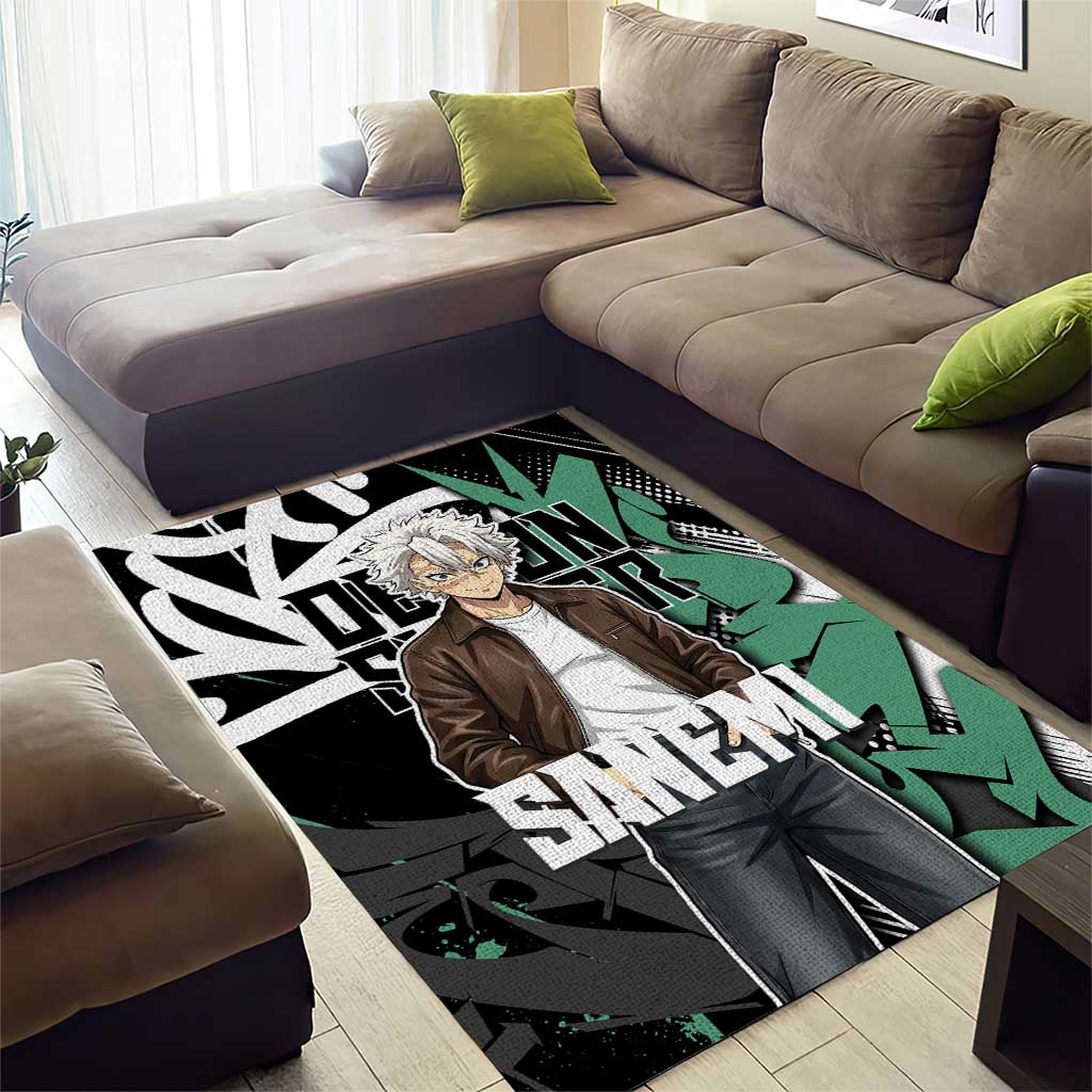 Sanemi Demon Slayer Area Rug Graffiti Street Anime Design