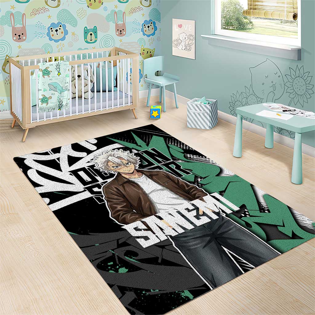 Sanemi Demon Slayer Area Rug Graffiti Street Anime Design