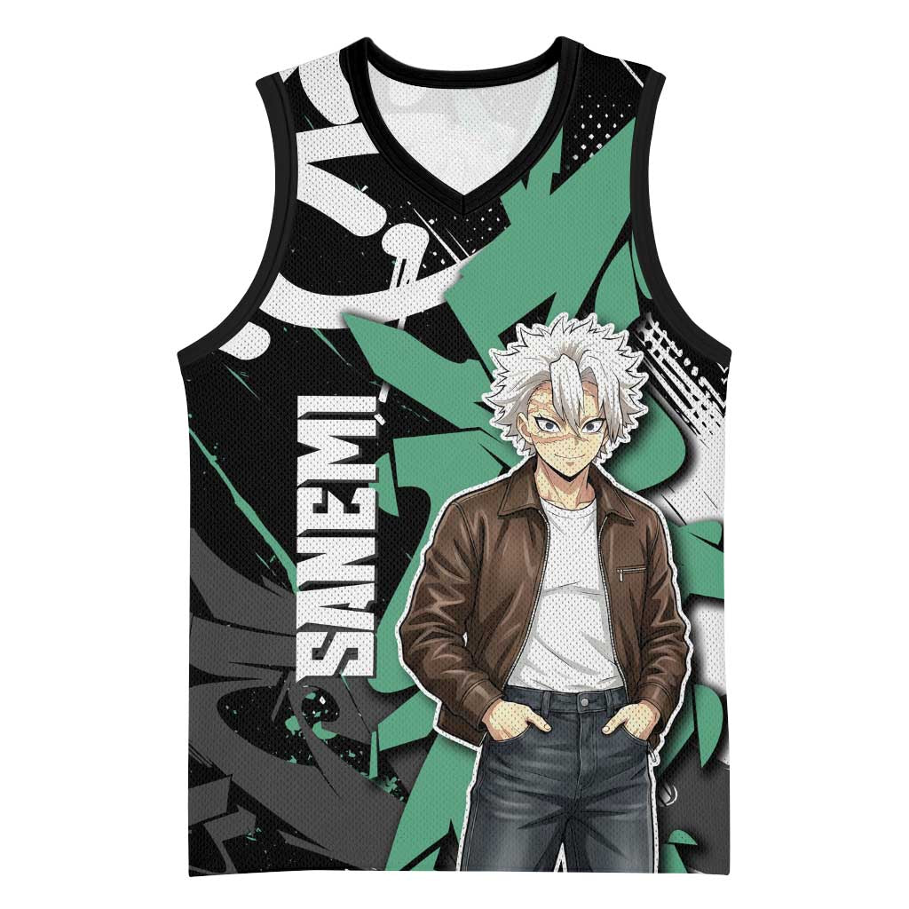 Sanemi Demon Slayer Basketball Jersey Graffiti Street Anime Design