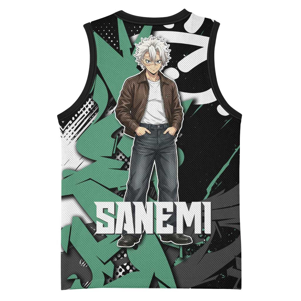 Sanemi Demon Slayer Basketball Jersey Graffiti Street Anime Design