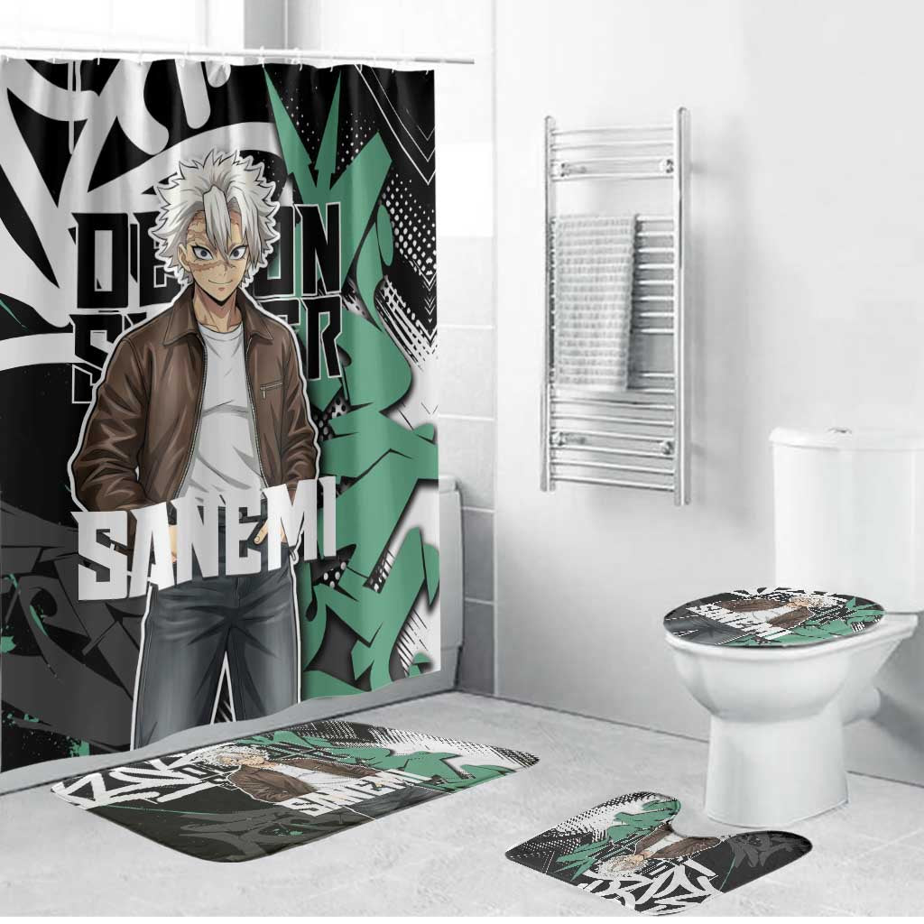 Sanemi Demon Slayer Bathroom Set Graffiti Street Anime Design