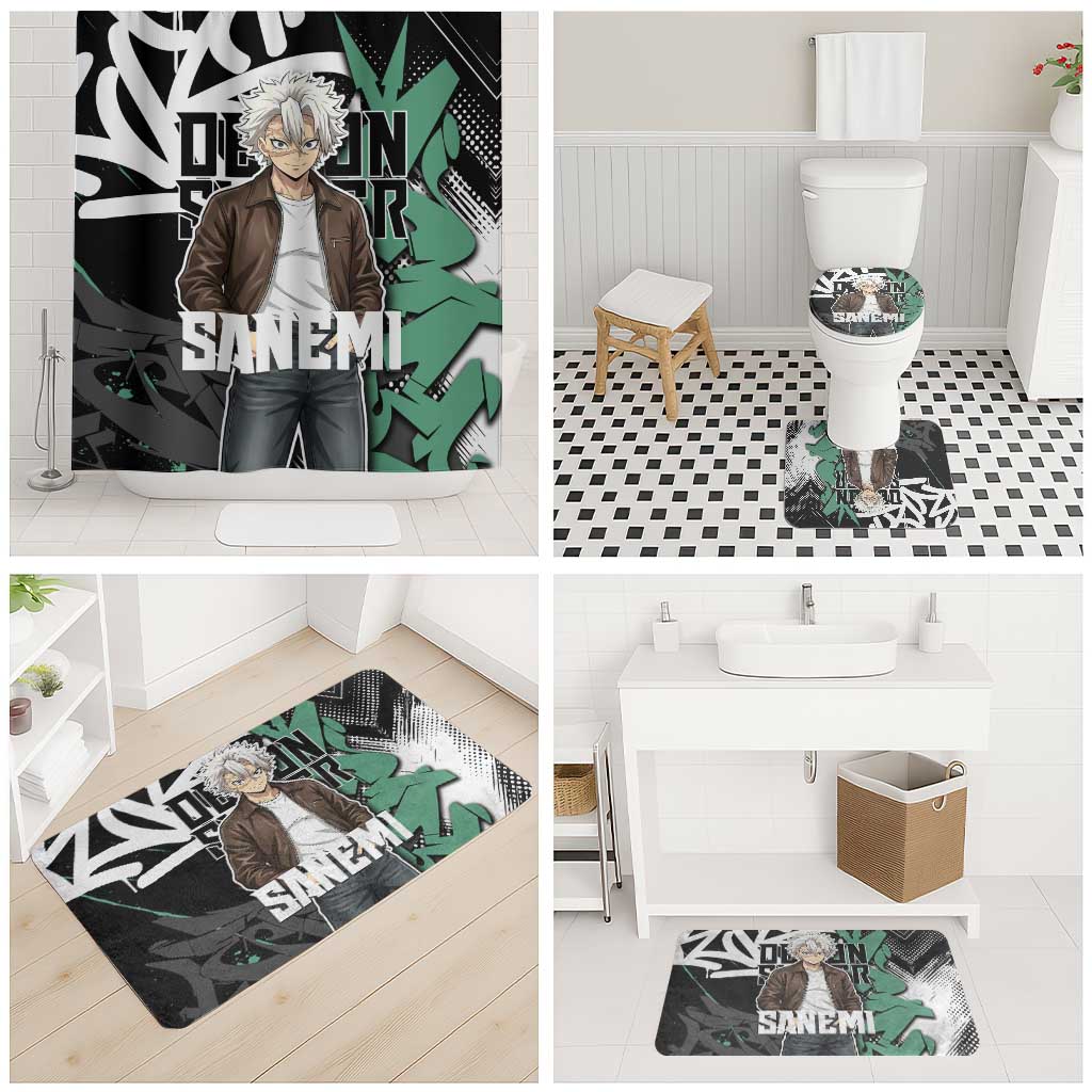 Sanemi Demon Slayer Bathroom Set Graffiti Street Anime Design