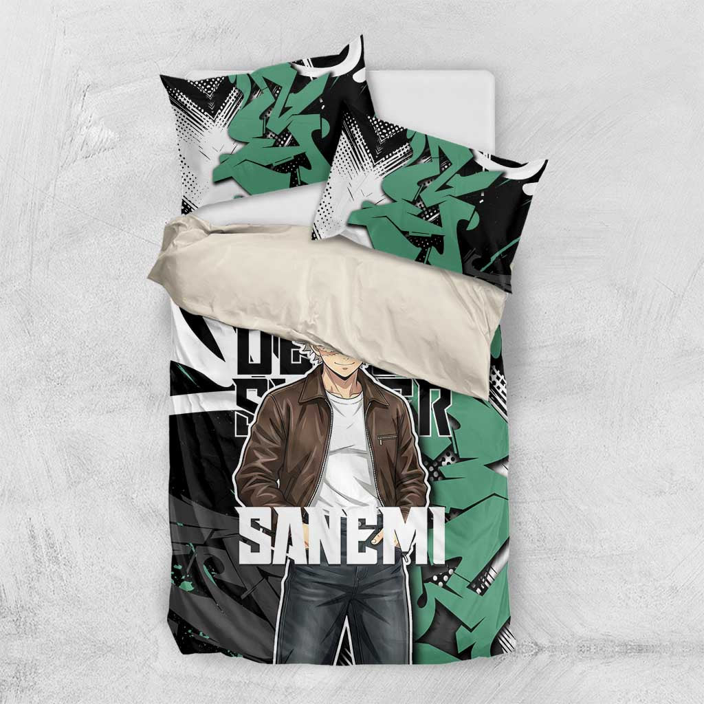 Sanemi Demon Slayer Bedding Set Graffiti Street Anime Design