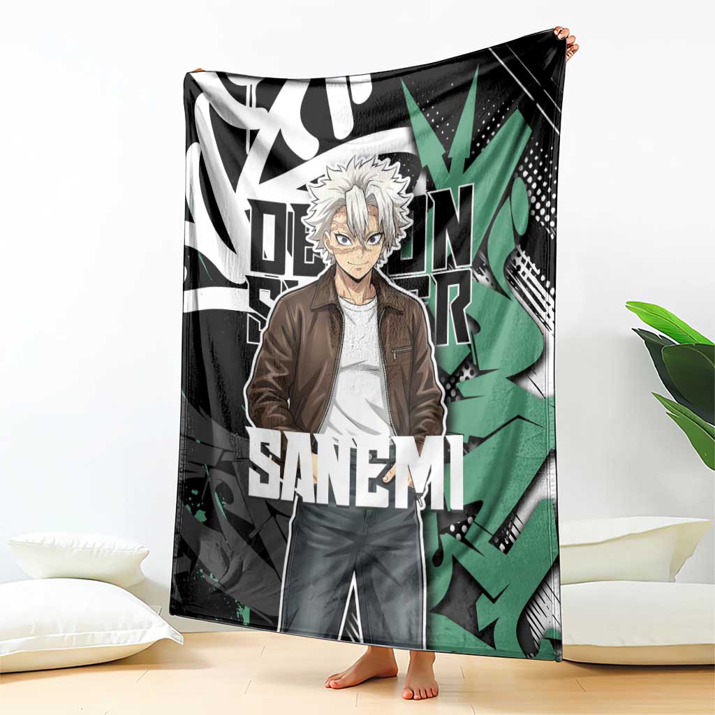Sanemi Demon Slayer Blanket Graffiti Street Anime Design