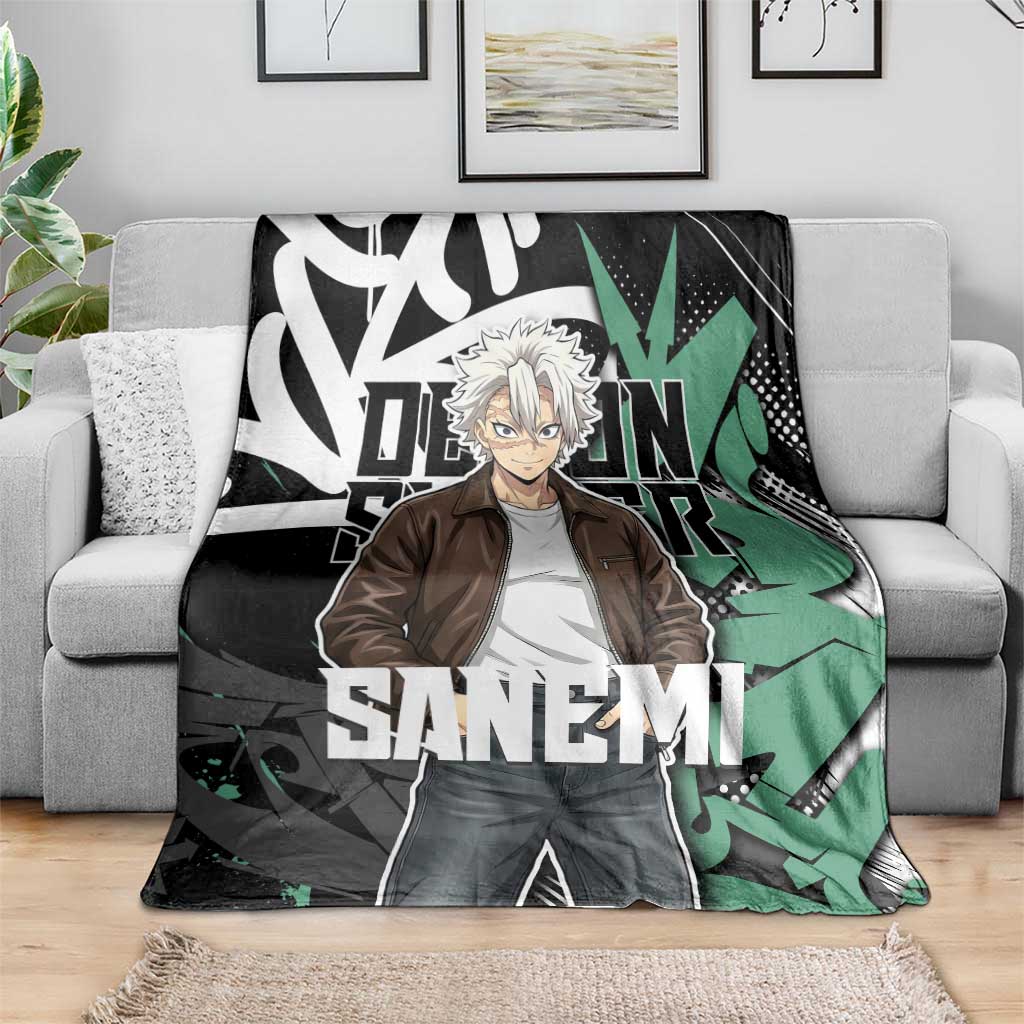 Sanemi Demon Slayer Blanket Graffiti Street Anime Design