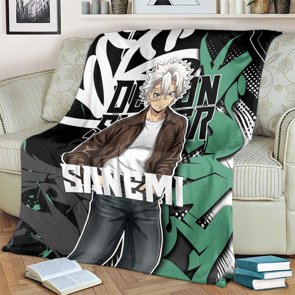 Sanemi Demon Slayer Blanket Graffiti Street Anime Design