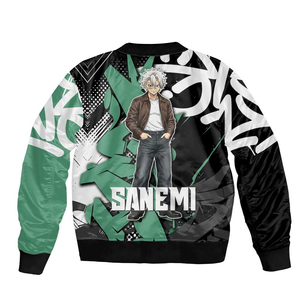 Sanemi Demon Slayer Bomber Jacket Graffiti Street Anime Design