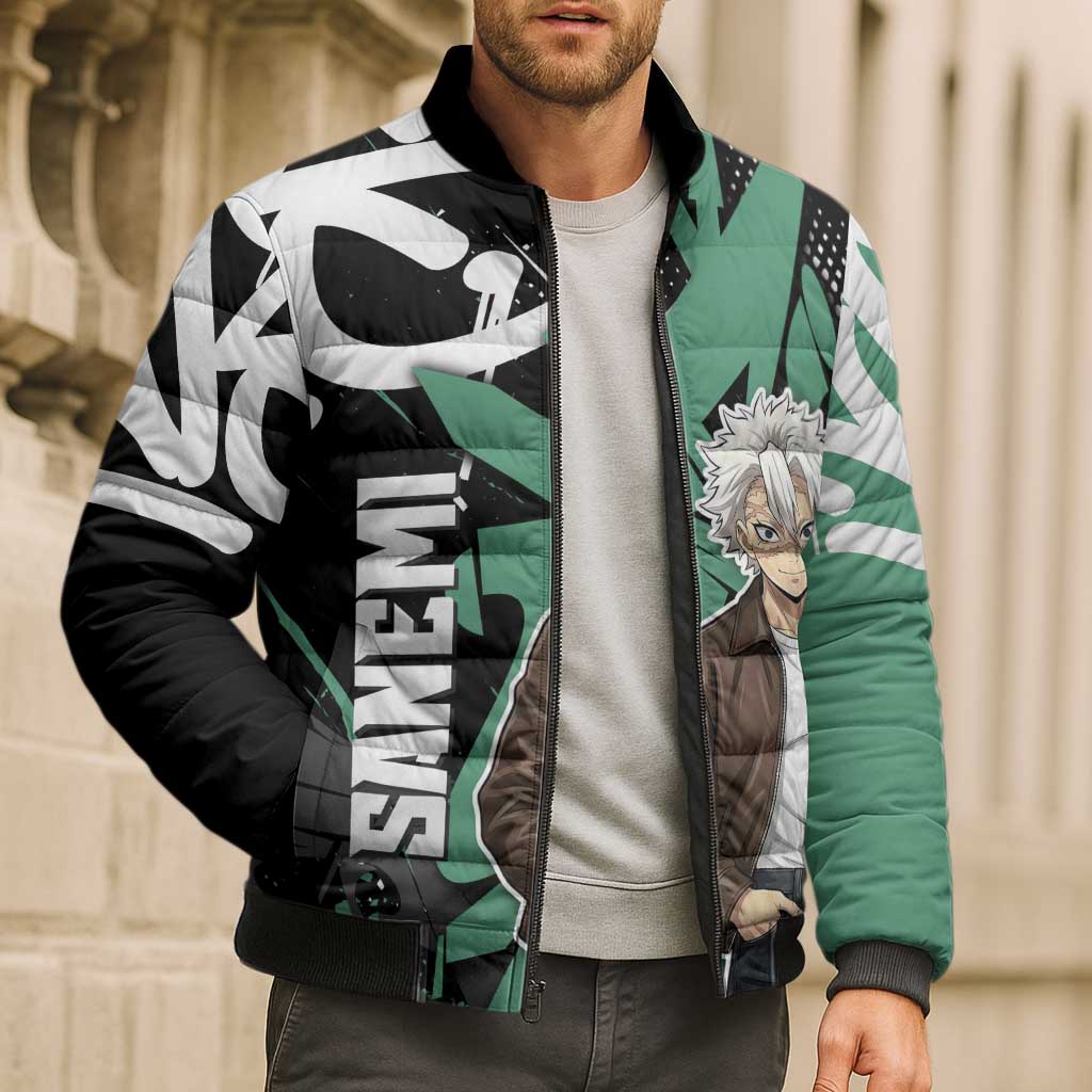 Sanemi Demon Slayer Bomber Puffer Jacket Graffiti Street Anime Design