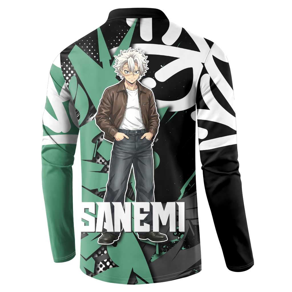 Sanemi Demon Slayer Button Sweatshirt Graffiti Street Anime Design