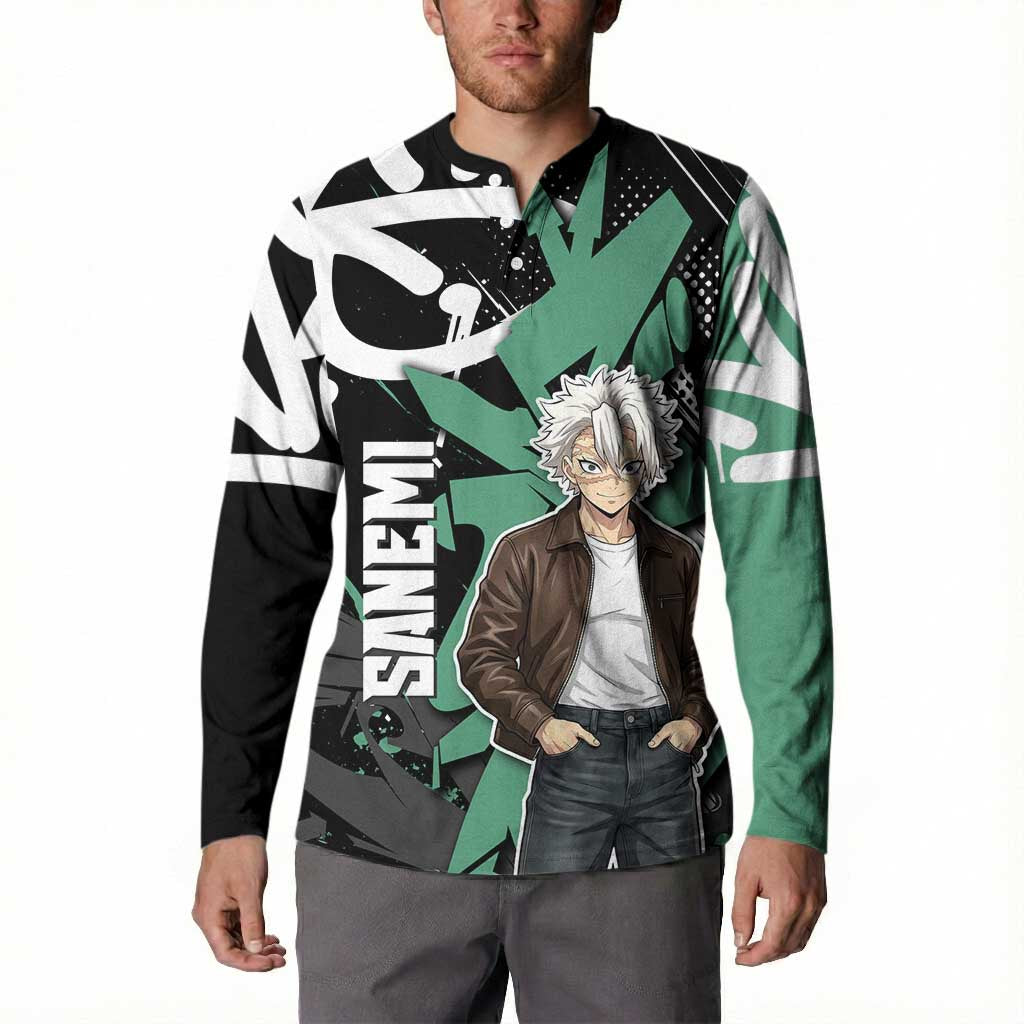 Sanemi Demon Slayer Button Sweatshirt Graffiti Street Anime Design