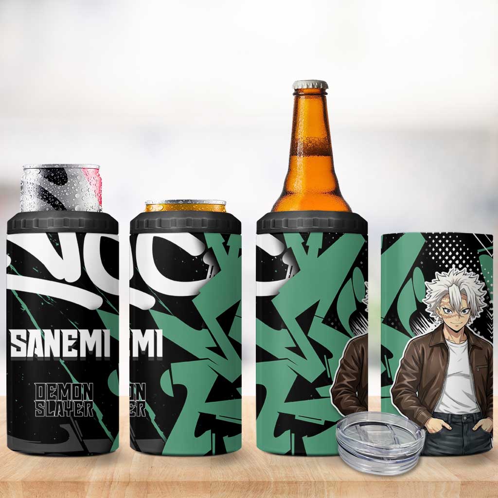 Sanemi Demon Slayer 4 in 1 Can Cooler Tumbler Graffiti Street Anime Design