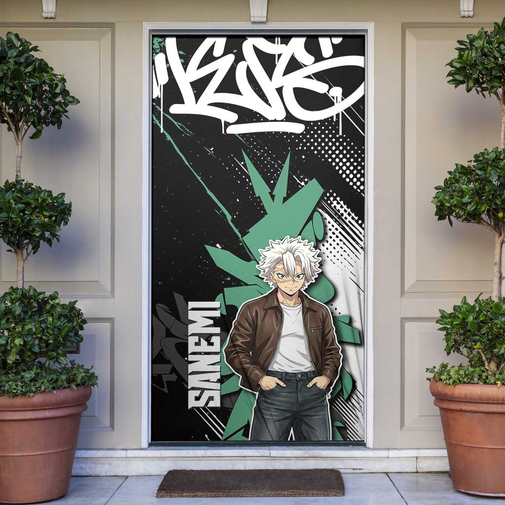 Sanemi Demon Slayer Door Cover Graffiti Street Anime Design