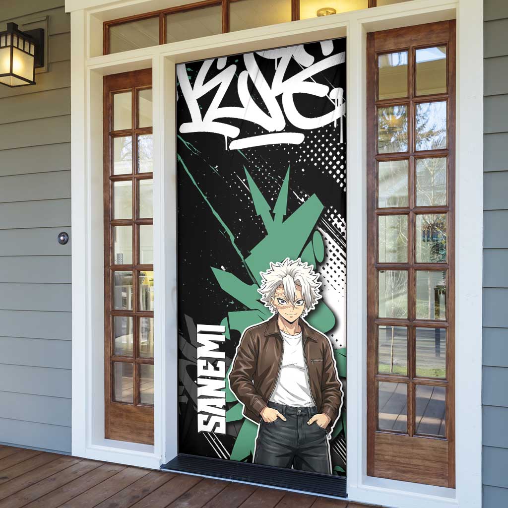 Sanemi Demon Slayer Door Cover Graffiti Street Anime Design