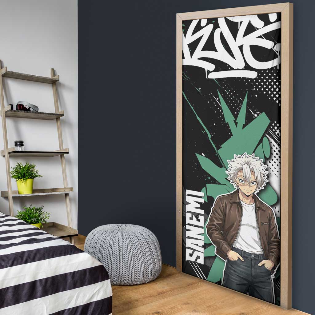 Sanemi Demon Slayer Door Cover Graffiti Street Anime Design