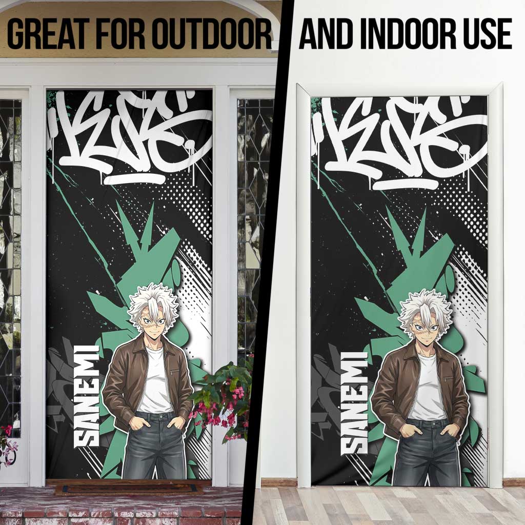 Sanemi Demon Slayer Door Cover Graffiti Street Anime Design