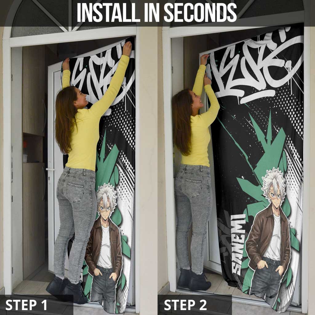 Sanemi Demon Slayer Door Cover Graffiti Street Anime Design