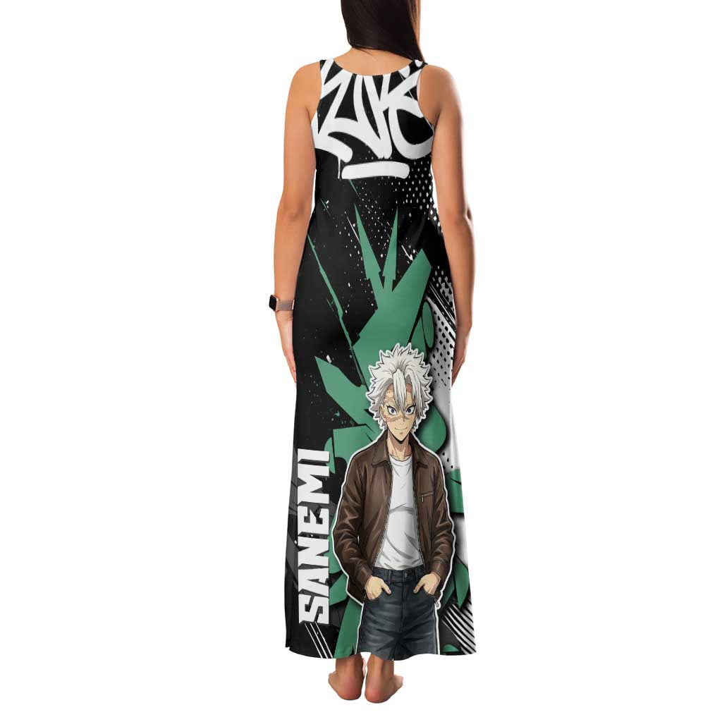 Sanemi Demon Slayer Family Matching Tank Maxi Dress and Hawaiian Shirt Graffiti Street Anime Design
