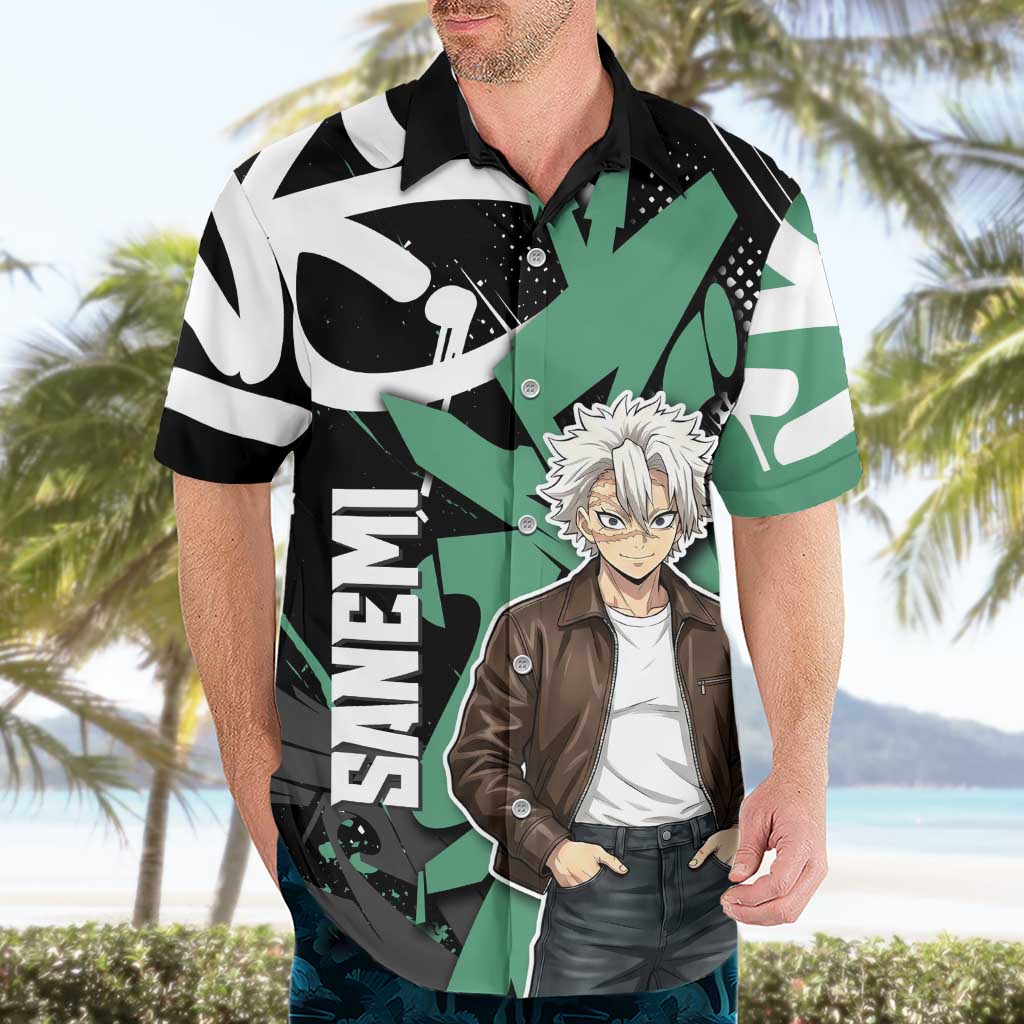 Sanemi Demon Slayer Hawaiian Shirt Graffiti Street Anime Design