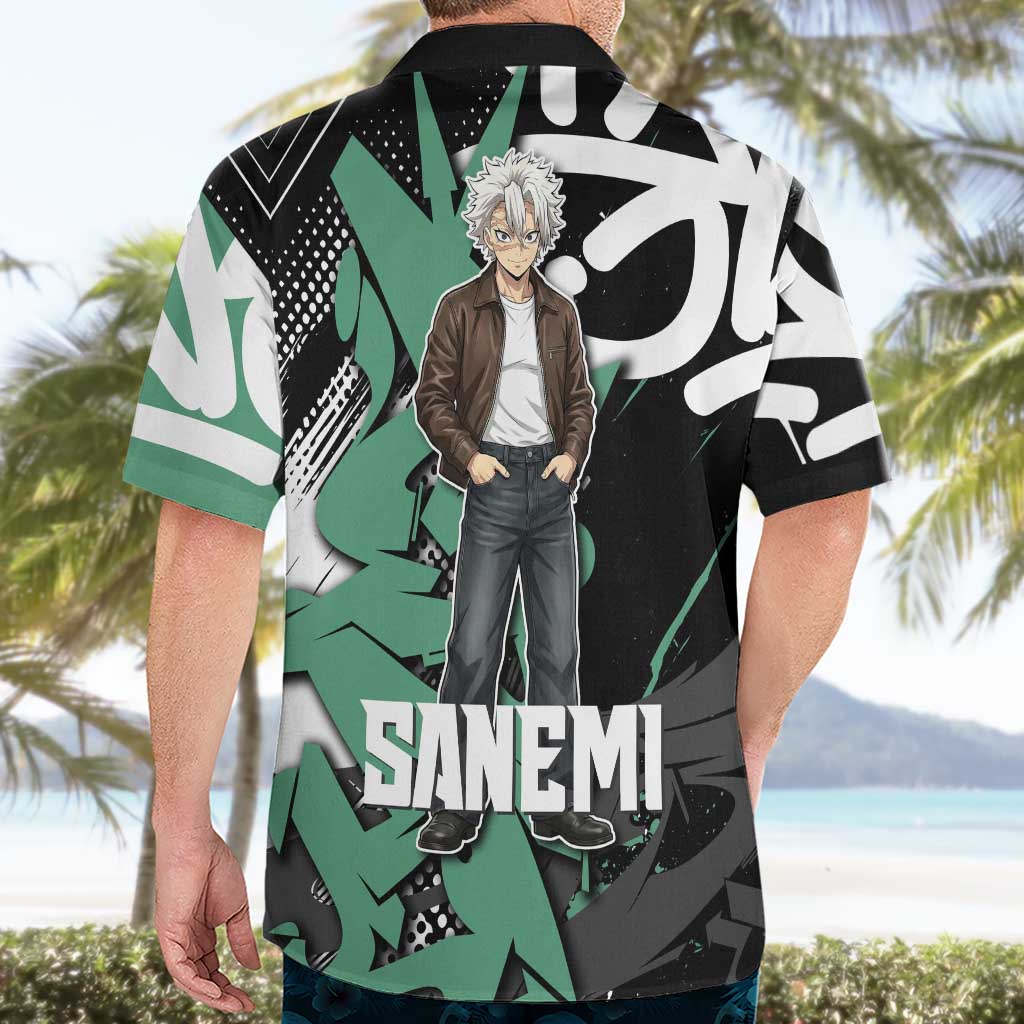 Sanemi Demon Slayer Hawaiian Shirt Graffiti Street Anime Design