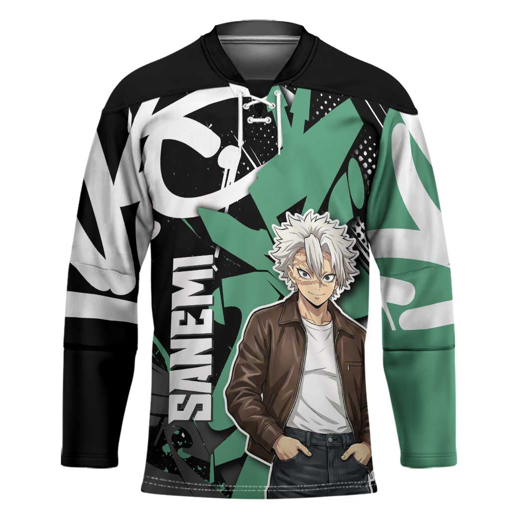 Sanemi Demon Slayer Hockey Jersey Graffiti Street Anime Design