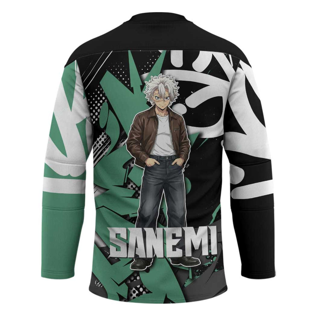 Sanemi Demon Slayer Hockey Jersey Graffiti Street Anime Design